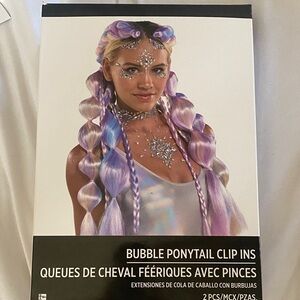 Bubble Ponytail Clip Ins with Purple and Pink Hues
